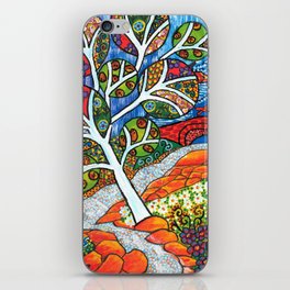 Ruscello iPhone Skin | Mexicanfolkart, Trees, Surrealism, Stream, Landscape, Acrylic, Popart, Painting, Other, Botanicals 