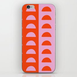 Mid Century Woodblocks in Red and Pink iPhone Skin
