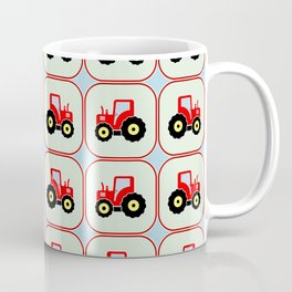 Toy tractor pattern Coffee Mug | Heavymachinery, Red, Nurseryart, Transportation, Artforkids, Pattern, Nurserydecoration, Tiled, Graphicdesign, Toy 