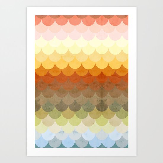 Half Circles Waves Color Art Print
