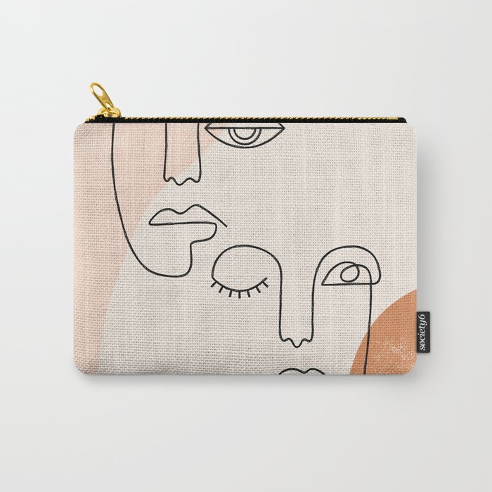 Two Abstract Faces Carry-All Pouch