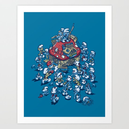 Blue Horde Art Print