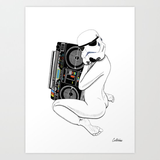 Boombox trooper Art Print