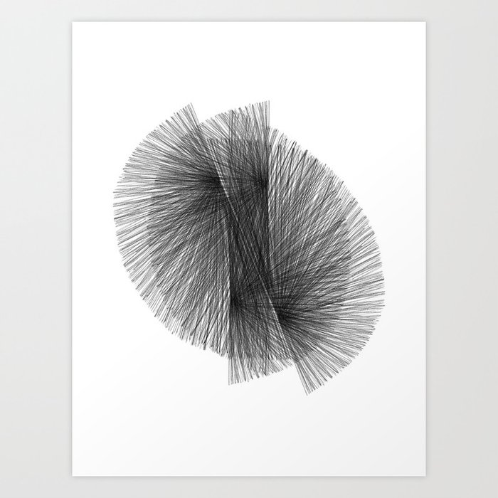 Black White Radiating Lines Mid Century Modern Geometric Abstract Art Print By Mininst Society6