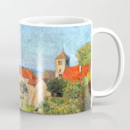 Countryside landscape. Digital oil painting Coffee Mug