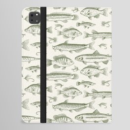 Green - Freshwater Fish Toile iPad Folio Case