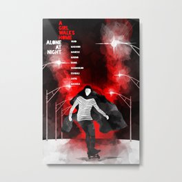 A GIRL WALKS HOME ALONE AT NIGHT :: POSTER 02 Metal Print | Scary, Illustration, Movies & TV, Painting 