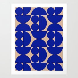 "Grapes and apple slices (royal blue)" Art Print