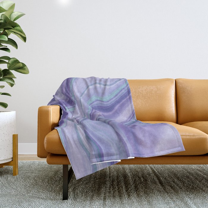 Liquid Mermaid Agate Dream #1 #pastel #decor #art #society6 Throw Blanket