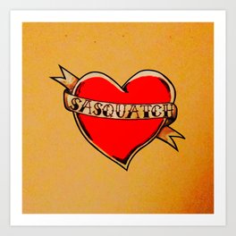 My Heart Belongs to Sasquatch Art Print