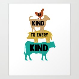 Be Kind To Every Kind My Food Pyramid Food Groups Foodie Art Print