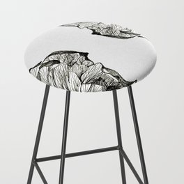 Abstract Linework - Twin Flowers Bar Stool