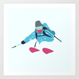 Shredding the GNAR Art Print | Hiking, Snowboarding, Pattern, Skiing, Illustration, Winter, Powder, Snow, Ski, Digital 
