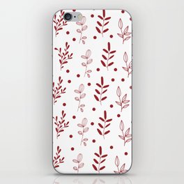 Maroon Floral Print Florist Gift Pattern iPhone Skin
