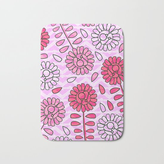 Soft pink flowers Bath Mat