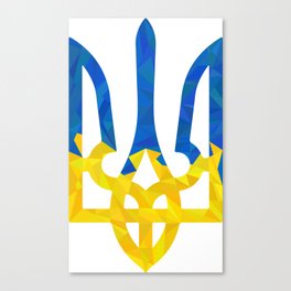 Low polygonal ukrainian trident Canvas Print