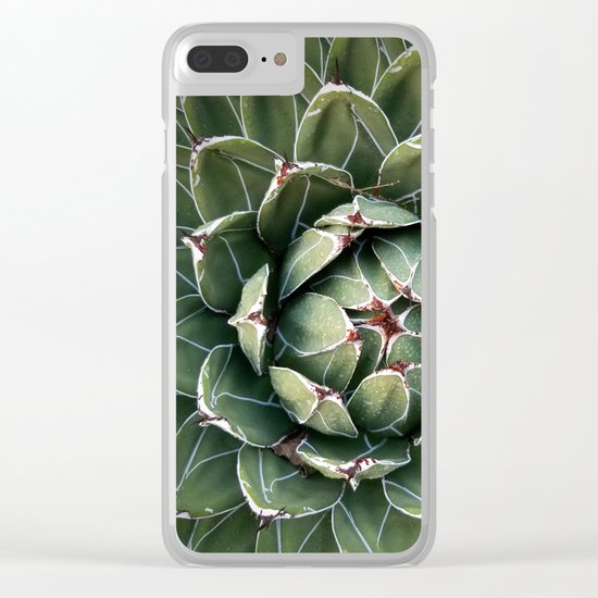 Large Succulent with Tiny Slug Clear iPhone Case