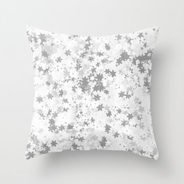 Floral gray cement wall Throw Pillow