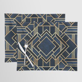 Art Deco Fancy Blue Placemat