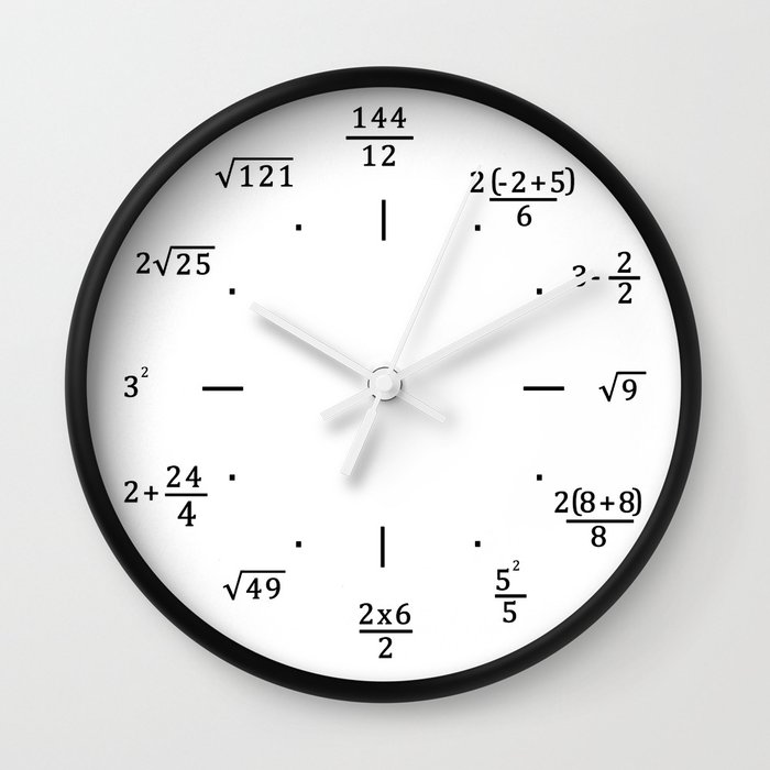 Math Clock Clock Only Wall Clock By Joelynndesign Society6
