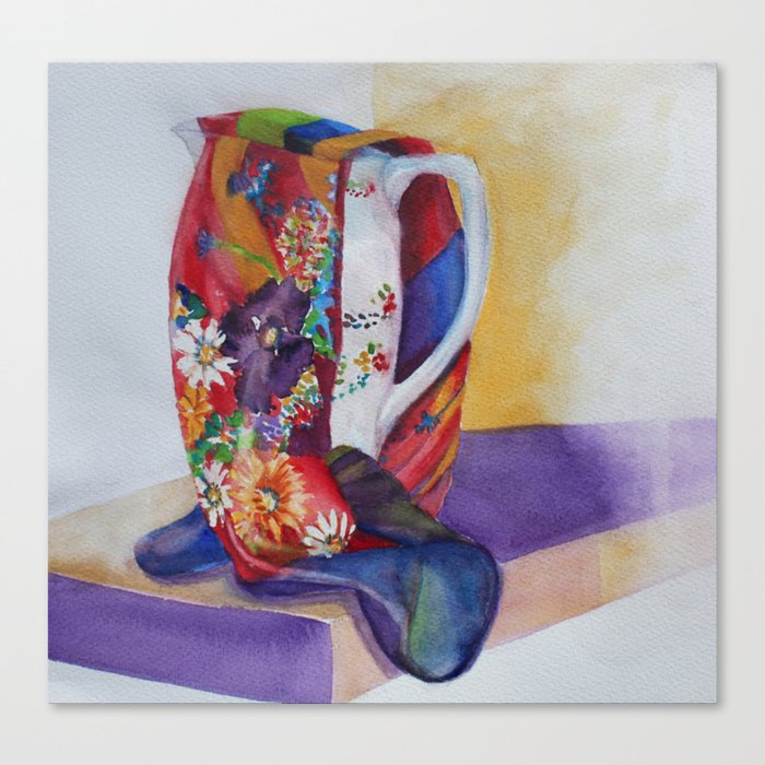 Jug with a scarf Canvas Print