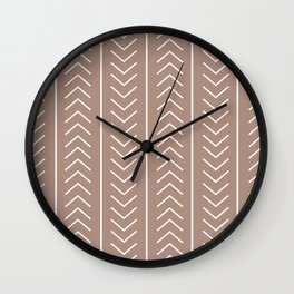 Mid-tone Brown White Modern Stripe Chevron Pattern Pairs 2023 COTY Redend Point SW 9081 Wall Clock