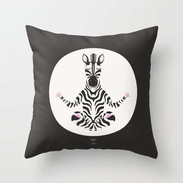 Animal Zen: Z is for Glam Zebra Throw Pillow