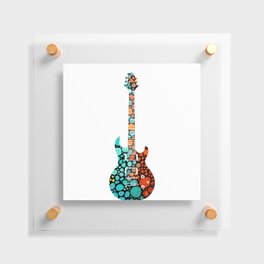 Colorful Mosaic Electric Bass Guitar Art Music Floating Acrylic Print