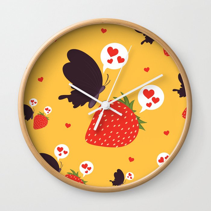 the death loves the strawberry Wall Clock