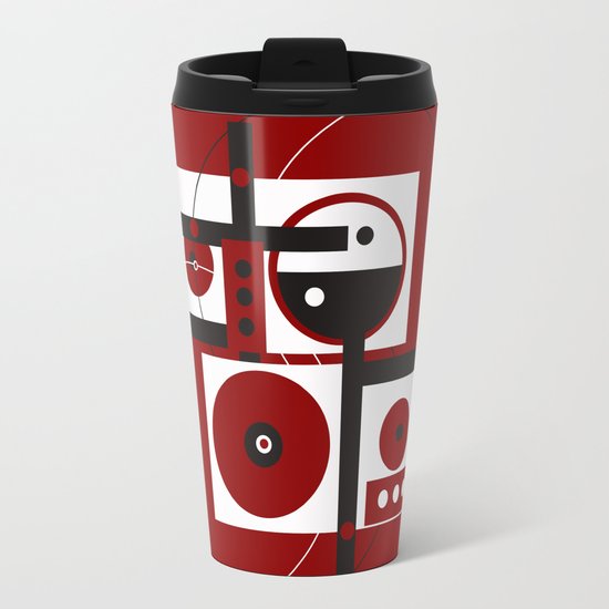 Geometric/Red-White-Black 2 Travel Mug