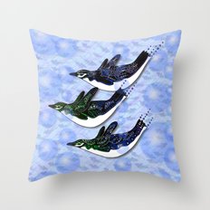 DIVING PENGUINS Throw Pillow