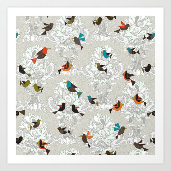 bird love trees Art Print