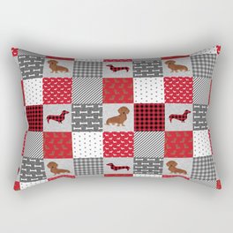 Doxie Quilt - duvet cover, dog blanket, doxie blanket, dog bedding, dachshund bedding, dachshund Rectangular Pillow