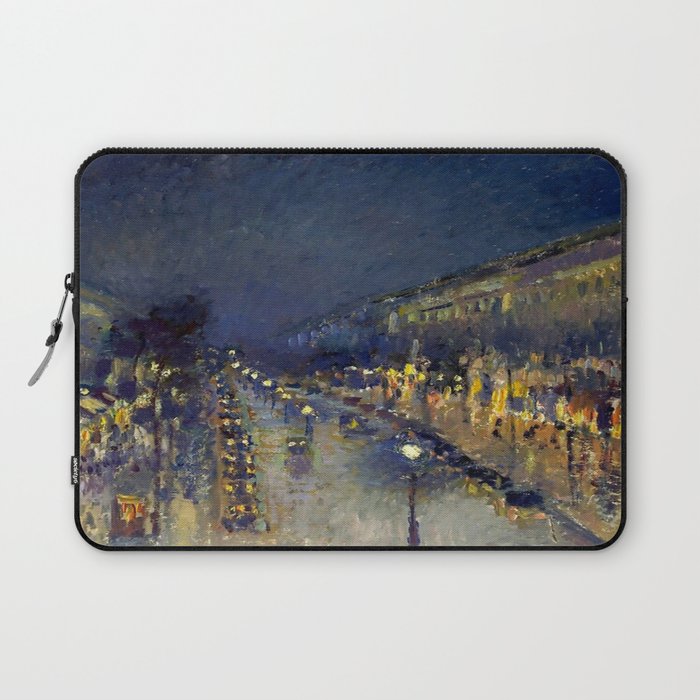 Camille Pissarro The Boulevard Montmartre at Night Laptop Sleeve
