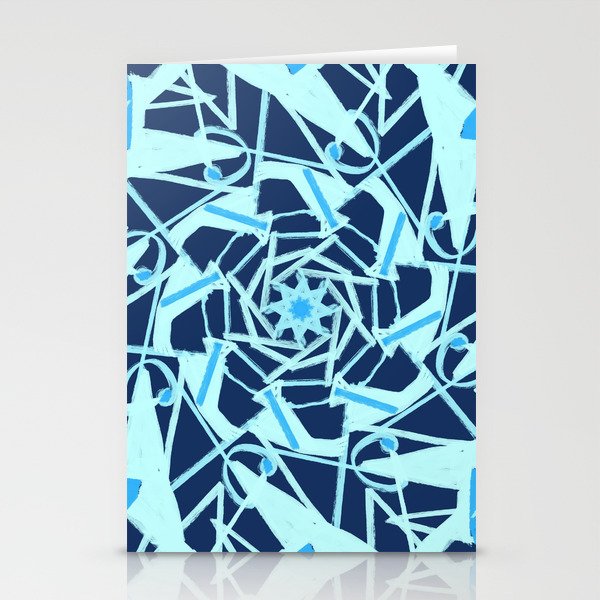 Modern Geometric Collage Navy Turquoise  Stationery Cards