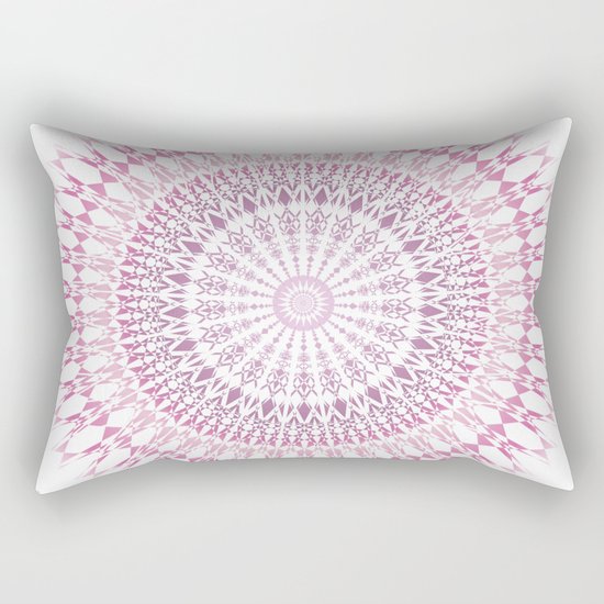 Rose White Mandala Rectangular Pillow