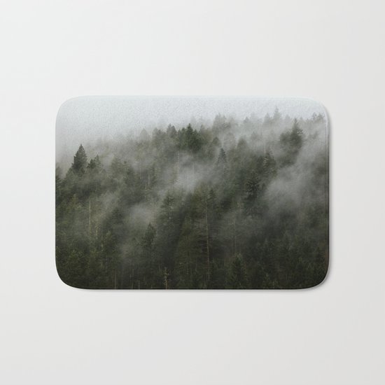 Pacific Northwest Foggy Forest Bath Mat