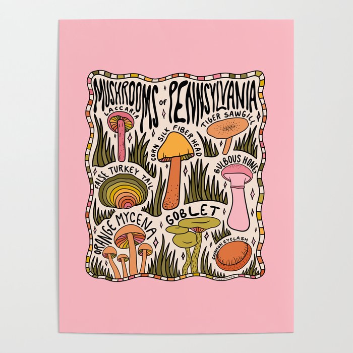 Mushrooms of Pennsylvania Poster