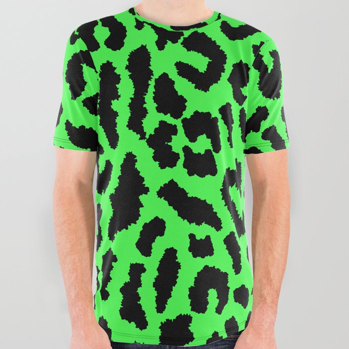 Black and lime shop green graphic tee