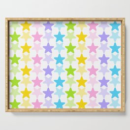 Retro Rainbow Stars Serving Tray