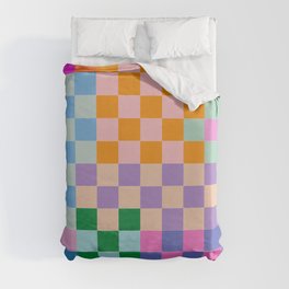Checkerboard Collage Duvet Cover
