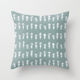 Ghibli Spirits - Kodama Mononoke pattern Throw Pillow