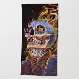 My Ghost Rider - Spirit of Vengeance Portrait: in Memory of Stan Lee Beach Towel