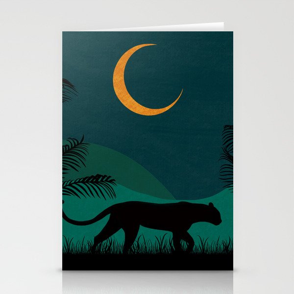 Jungle Cat in the Night Stationery Cards