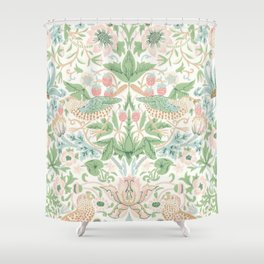 William Morris Strawberry Thief Cochineal Willow Shower Curtain