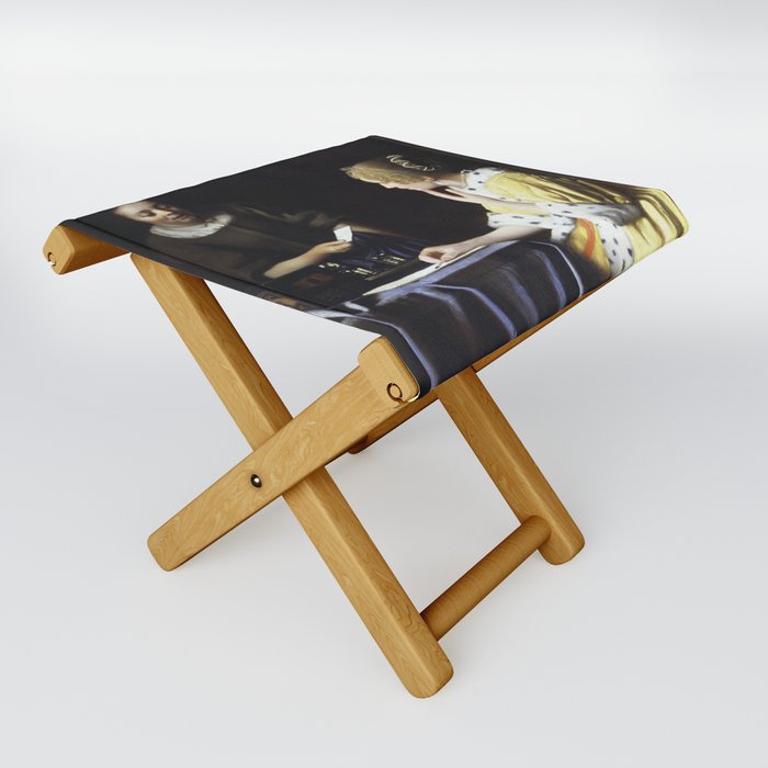 art of johannes vermeer Folding Stool