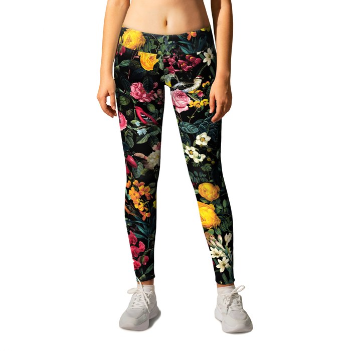 Floral and Birds Pattern Leggings
