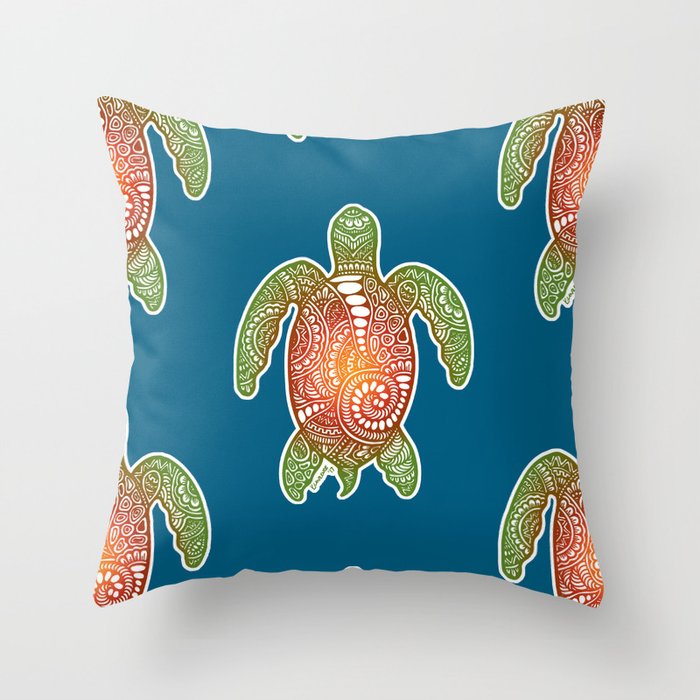 Honu TieDye Sea Turte Throw Pillow