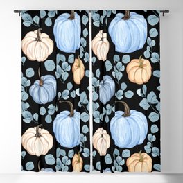 Pumpkin with Branch of Leaves Seamless Pattern Blackout Curtain
