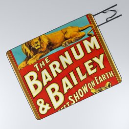 Barnum and Bailey Great Show on Earth - Lion and Tiger Vintage Circus Poster Picnic Blanket